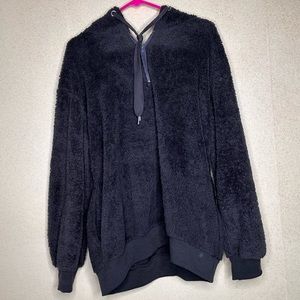 Dark Gray Fluffy Soft Hoodie Sweatshirt